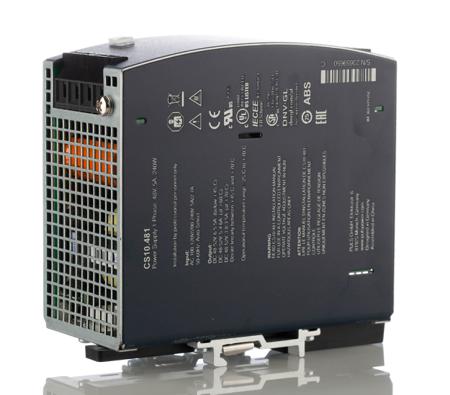 CS10-481 DIMENSION C-Line Switch Mode DIN Rail Panel Mount Power Supply, 240W, 180 → 264 V ac, 90 → 132 V ac/ 5A