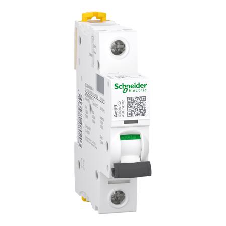 A9F74102 Schneider Electric Acti 9 iC60N MCB Mini Circuit Breaker 1P, 2 A, 6 kA, Curve C
