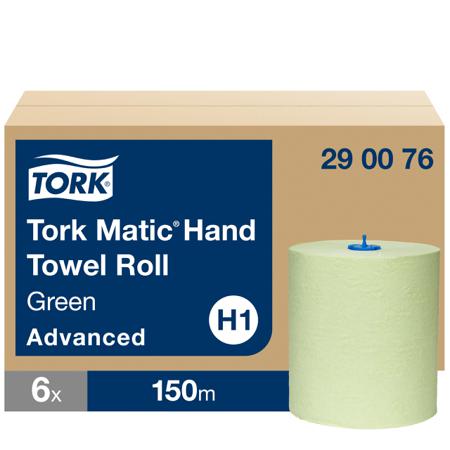 290076 Tork Matic Green Hand Towel Roll Advanced Rolled Green Paper Towel 150 m x 210 mm (Roll) 2 ply, 1 (Roll) Sheets