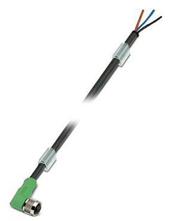 1527773 Phoenix Contact Straight Free Ends to Right Angle Female 3 way M8 Sensor Actuator Cable, 10m