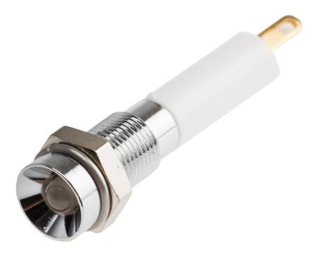 208-469 RS PRO Green, Red Panel Mount Indicator, 12V dc, 6mm Mounting Hole Size, Solder Tab Termination