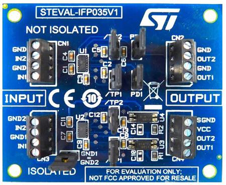 STEVAL-IFP035V1 STMicroelectronics Isolated and Non-Isolated Digital Inputs on Evaluation Board Based on CLT03-2Q3 Self-Powered Current