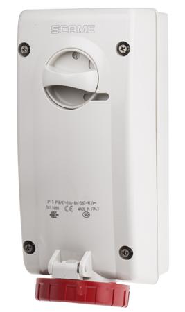 561.1686 Scame Switchable IP67 Industrial Interlock Socket 3P+E, Earthing Position 6h, 16A, 415 V