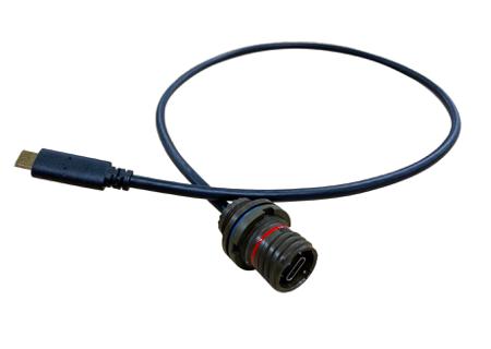 USB3CFTV7ZN050 Amphenol Socapex Straight, Panel Mount, Female to Male- Dual Port Type Type C USB 3.2 IP68 USB Connector