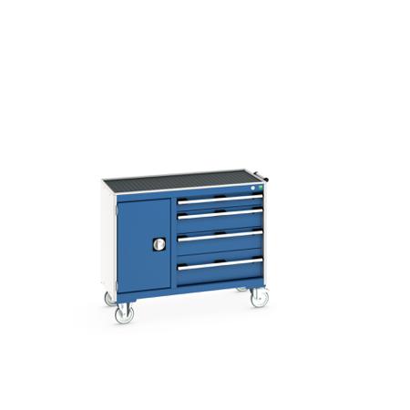 41006012-11V Bott 1 Door, 4 Drawer Sheet Steel Floor Standing Storage Cabinet, 1050 X 525 X 885mm