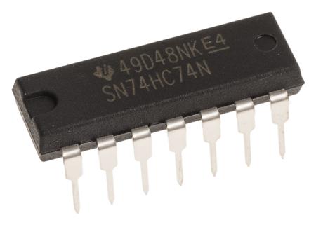 SN74HC74N Texas Instruments  Dual D Type Flip Flop IC, 14-Pin PDIP