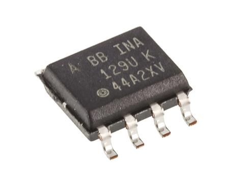 INA129UA  Texas Instruments, Instrumentation Amplifier, 125μV Offset 1.3MHz, 8-Pin SOIC