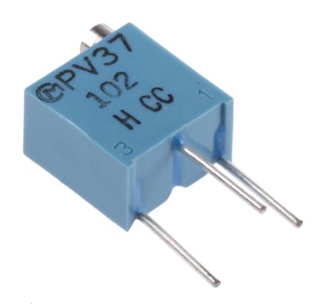 PV37W102C01B00 1kΩ, Through Hole Trimmer Potentiometer 0.25W Top Adjust Bourns, PV37