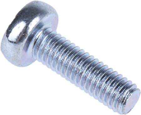 560-596 Bright Zinc Plated, Clear Passivated Steel Pan Head Machine Screws, M3 x 10mm