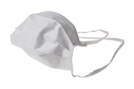 829-5278 RS Pro Cleanroom Combined Polymer Face Mask, White - Pack of 50