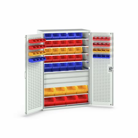 40022057-16V Bott 2 Door, 3 Drawer Sheet Steel Floor Standing Cupboard, 1300 X 650 X 2000mm