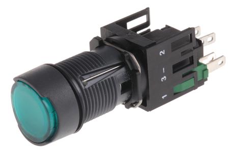 XB6AF3B1B Schneider Electric Harmony XB6 Series Illuminated Push Button, Panel Mount, 16mm Cutout, SPST, IP65