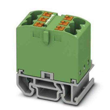 3274108 Phoenix Contact Distribution Block, 6 Way, 4mm², 24A, 690 V, Green