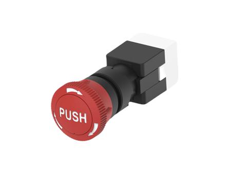 PBES16N50RE TE Connectivity PBES16 Series Push Emergency Stop Emergency Stop Push Button, Panel Mount, 16mm Cutout, DPST, IP65