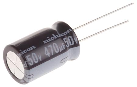 UPW1H471MHD Nichicon 470μF Aluminium Electrolytic Capacitor 50V dc, Radial, Through Hole -