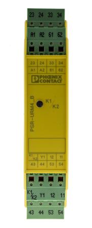 2981680 Phoenix Contact PSRclassic PSR-SPP- 24DC/URM4/4X1/2X2/B Safety Relay 24V dc, Single Channel 6 Safety Contacts