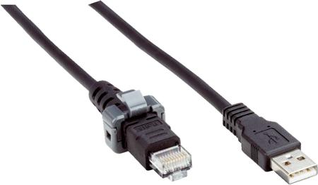 6045232 SICK Male USB A to Male RJ45 Cable, 3m, 60452 Series