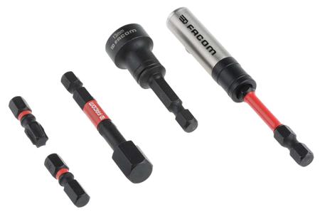 EN.1J30PB Facom Impact Bit Set 30 Pieces, Hexagon, Phillips, Pozidriv, Slotted, Torx