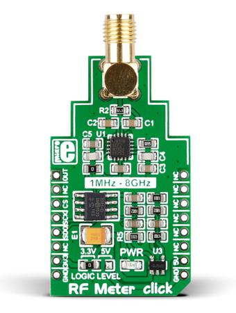 MIKROE-2034 MikroElektronika RF Meter Click MCP3201 RF Power Measurement mikroBus Click Board 1 → 8GHz