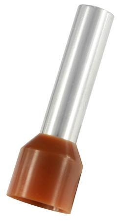 178-7328 RS PRO Insulated Crimp Bootlace Ferrule, 18mm Pin Length, 4.5mm Pin Diameter, 10mm² Wire Size, Brown