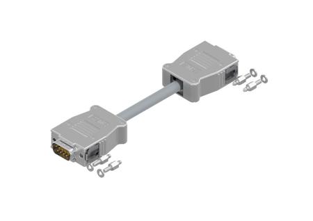 16-512370 Amphenol Industrial 16-5123 9 Way Cable Mount D-sub Connector Male to Female, with Snap locks