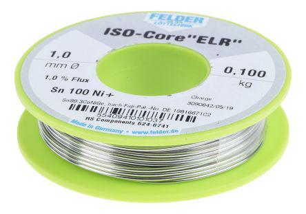 5540941010 1037 Felder Lottechnik Wire, 1mm Lead Free Solder, 227°C Melting Point