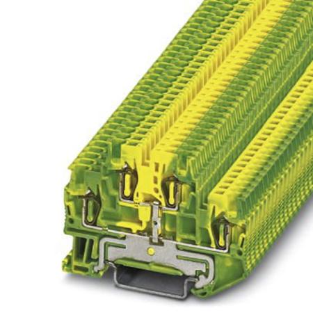 3036013 Phoenix Contact  STTB 1.5-PE Series Green/Yellow, 0.08 → 1.5mm², Double-Level, Spring Clamp Termination