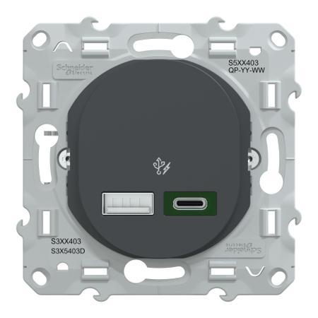S340403 Schneider Electric Anthracite, 1 Gang, Ovalis C Series