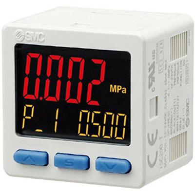 ISE20B-V-M5-W SMC NPN Open Collector 2 Outputs + Analogue Voltage Pressure Switch, M5 Female -0.1MPa to 10 bar