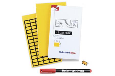 598-12127-TAG121B-270-YE-270-YE HellermannTyton HELASIGN Rubber Adhesive Cable Marker, Yellow
