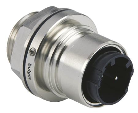 PXM6012/02P/ST Bulgin Circular Connector, 2 Contacts, Front, Plug, Male, IP66, IP68, IP69K, Buccaneer 6000 Series