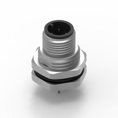 643250100604 Industrial Circular Connectors, 4 Contacts, Panel Mount, M12 Connector, Plug, Male, IP68, WR-CIRC Series