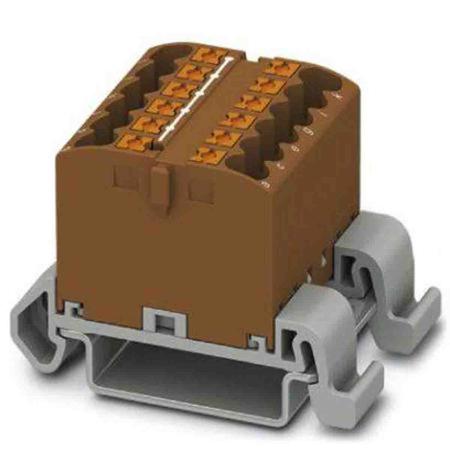 3273164 Phoenix Contact Distribution Block, 12 Way, 4mm², 24A, 690 V, Brown
