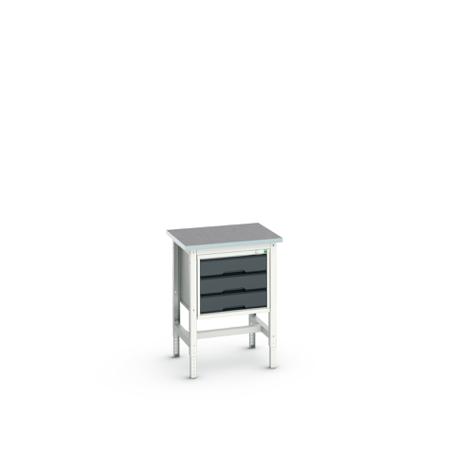 16921603.19 Bott Steel Workbench, 200kg Max Load, Adjustable Height, 930mm x 600mm x 700mm