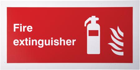 763-1973 RS Pro Plastic Fire Safety Sign Fire Extinguisher Sign with English Text Self-Adhesive, 200 x 100mm