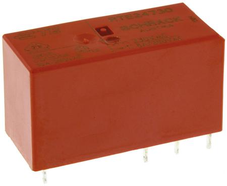 RTE24730 TE Connectivity PCB Mount Power Relay, 230V ac Coil, 8A Switching Current, DPDT
