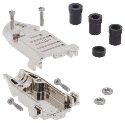 5748677-4 TE Connectivity Metal Plated Plastic D-sub Connector Backshell, 37 Way