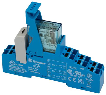 48-P8-7-024-0050SPA Finder 48 Series[Blank] 24V dc DIN Rail Interface Relay Module, DPDT-2C/0, Push In