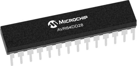 AVR64DD28-I/SP Microchip AVR, AVR DD Family Microcontroller, 24 MHz, 64kB FLASH, 28-Pin SPDIP