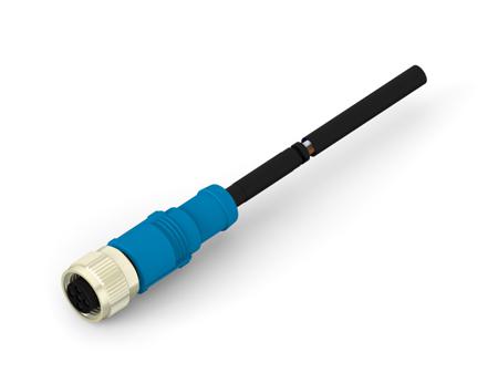 T4151310004-005 TE Connectivity Straight Female 4 way M12 to M12 Cable Assembly, 5m