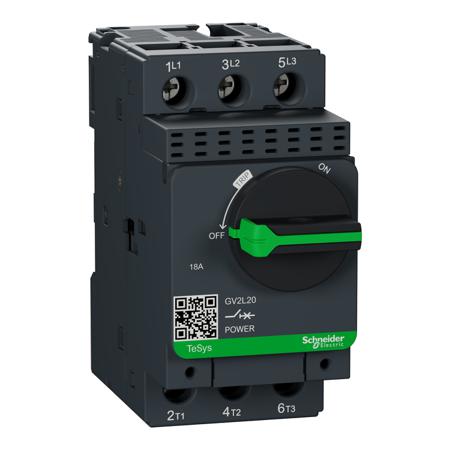 GV2L20 Schneider Electric TeSys 690 V Motor Protection Circuit Breaker, 3P Channels, 12 → 18 A, 4 kA