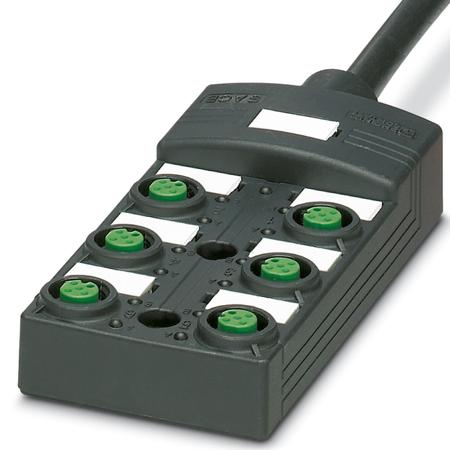 1452673 Phoenix Contact SACB Series Sensor Box, M12, 10m cable, 5 way, 6 port
