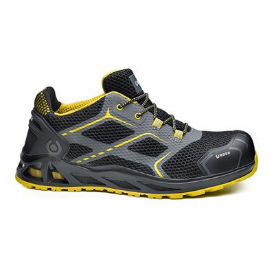 B1004BKY45 BASE B1004 Men, Women Black/Yellow Aluminium Toe Capped Safety Shoes, UK 11, EU 45