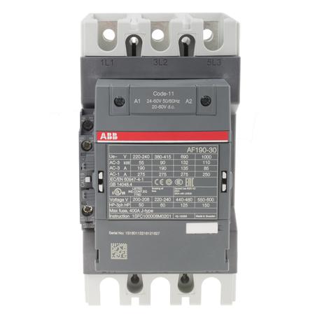 1SFL487002R1111--AF190-30-11-11 ABB AF Range AF190 3 Pole Contactor - 275 A, 24 V ac/dc Coil, 3NO, 90 kW