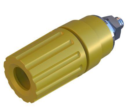 931714103 Hirschmann Test & Measurement 35A, Yellow Binding Post With Brass Contacts and Nickel Plated - 15mm Hole Diameter