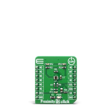 MIKROE-3991 MikroElektronika Proximity 13 Click Proximity Sensor MikroBus Click Board for SI1153-AB09-GMR