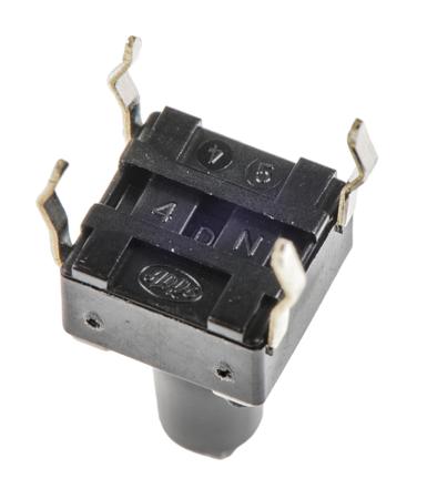SKHHANA010 Black Stem Tactile Switch, Single Pole Single Throw (SPST) 50 mA @ 12 V dc 9.5mm