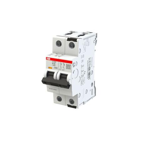 2CDS382001R0631 ABB S302 MCB, 2P, 63A Curve D, 415V AC, 125V DC, 100 kA Breaking Capacity