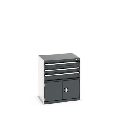 40020033-19V Bott 2 Door, 3 Drawer Sheet Steel Floor Standing Storage Cabinet, 800 X 650 X 900mm