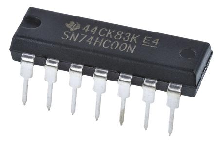 SN74HC00N Texas Instruments , Quad 2-Input NAND Logic Gate, 14-Pin PDIP